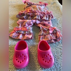 Doll Summer Outfit and Crocs Style Shoes fits 18” Doll